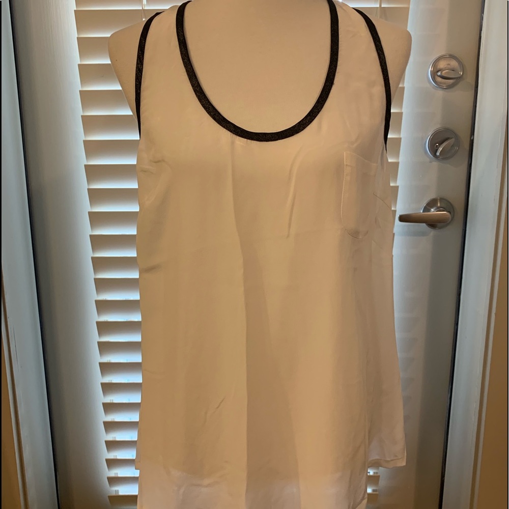 NEW Joie Silk Tank Top with Gunmetal Trim